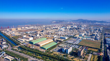 Obraz premium Formosa Plastics Industrial Park, Ningbo City, Zhejiang Province, China