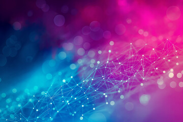 A vibrant digital network visualization symbolizes modern technology and connectivity, creating a dynamic and captivating visual representation of data and communication