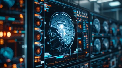 Fototapeta premium Advanced Brain Diagnosis Technology Generative AI