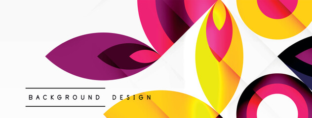 Circles and petals. Geometric beautiful abstract minimal template for Wallpaper, Banner, Background, Card, Book Illustration, landing page