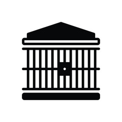 Black solid icon for prison 