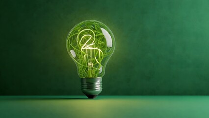 An illustration of a light bulb, symbolizing sustainable energy and environmental care. This concept represents green energy with a focus on protecting the Earth.