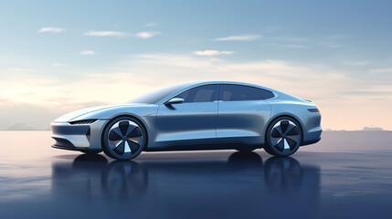 Luxury car new energy vehicle auto show background, technology city car advertising background image