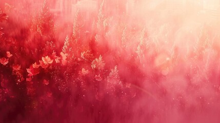 horizontal banner, Civil holiday in Canada, maple leaves on red abstract background, texture of oil paint, copy space, free space for text