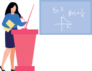 The teacher is giving a lecture.