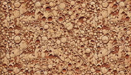 Seamless wallpaper with reddish brown cork texture and fine holes