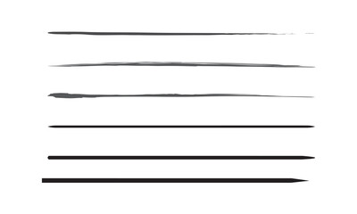 Brush underline stroke set. Mark brush line paint vector stroke. Hand drawn texture pencil, pen underline. Vector illustration