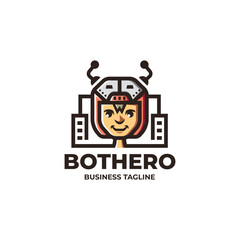 bot hero city logo vector