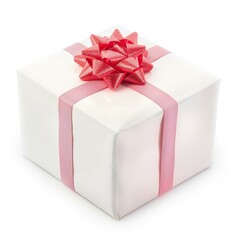 Obraz premium Gift box isolated on background. Surprise for birthday, present for new year, gift anniversary and valentine's day. a Christmas gift box