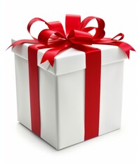 Gift box isolated on background. Surprise for birthday, present for new year, gift anniversary and valentine's day. a Christmas gift box