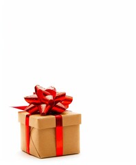 Gift box isolated on background. Surprise for birthday, present for new year, gift anniversary and valentine's day. a Christmas gift box