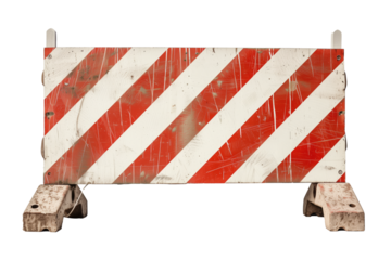 red and white striped barricade, transparent background