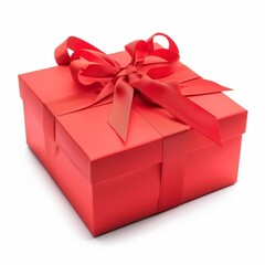 Obraz premium Gift box isolated on background. Surprise for birthday, present for new year, gift anniversary and valentine's day. a Christmas gift box