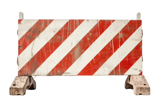 red and white striped barricade, transparent background