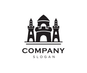 Castle property real estate building logo design. Tower castle illustration vector