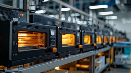 Fototapeta premium Production of Microwave oven at the modern factory 