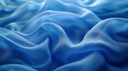 Obraz premium A Blurry Image Of Blue Fabric With Gentle Waves, Evoking A Sense Of Calm
