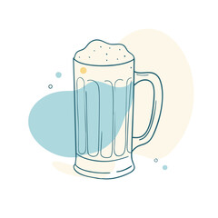  frothy beer mug in a relaxed, casual style.
