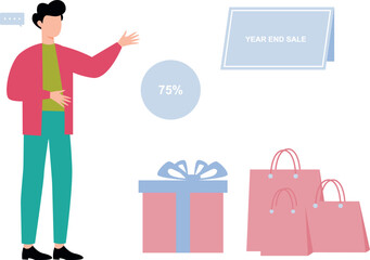 Guy is shopping the year-end 75% off sale.