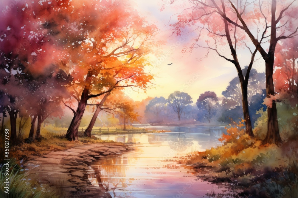 Canvas Prints Autumn light - Generative AI