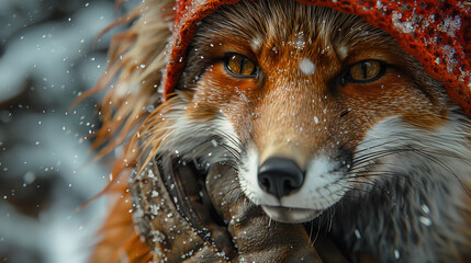 Contented Fox in the Snow