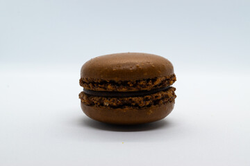 Macarons on a white background