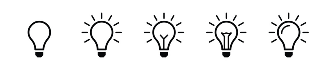 Idea bulb icon set. Bulb, creativity, innovation icon set &ndash; Vector 