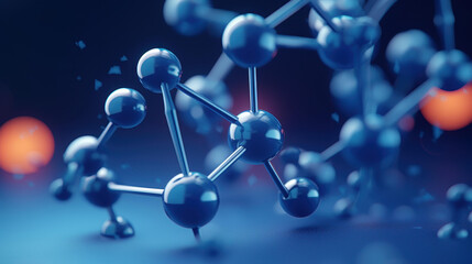 Create stunning scientific illustrations with abstract molecular network featuring glowing nodes.