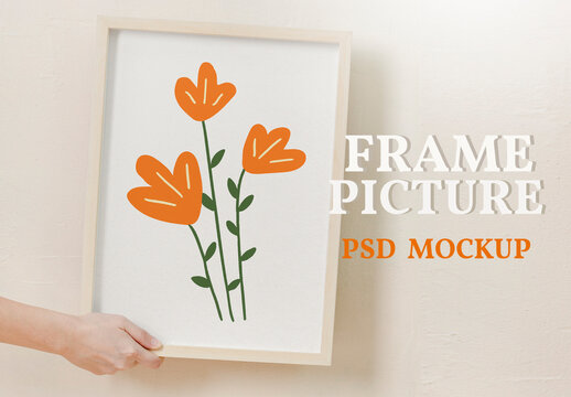 Hand Holding Frame Mockup