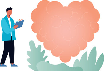 The boy is working on mental ecology.