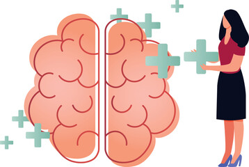 A girl is talking about the neurology of the brain.