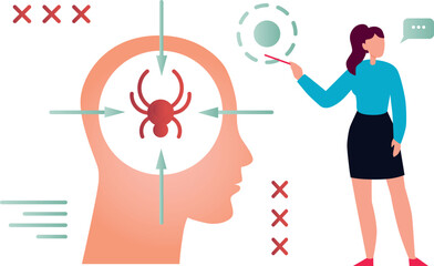 Girl is talking about malware virus.