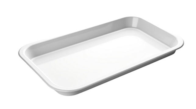 White Rectangular Baking Dish Isolated on White Background