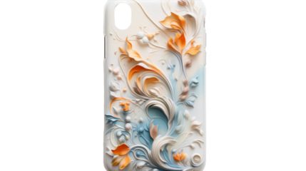 White Smartphone Case With 3D Floral Design
