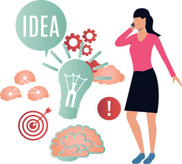 The female is talking on a mobile phone.