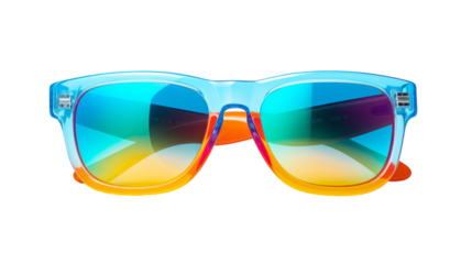 Colorful Gradient Sunglasses With Blue, Orange, and Yellow Frames