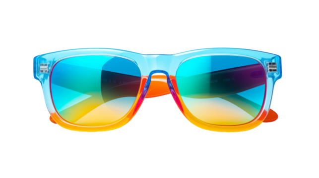 Colorful Gradient Sunglasses With Blue, Orange, and Yellow Frames