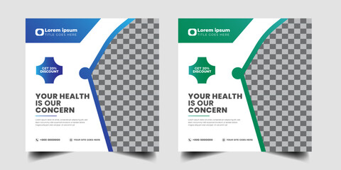 Medical healthcare Banner Template. Hospital business marketing social media timeline banner template