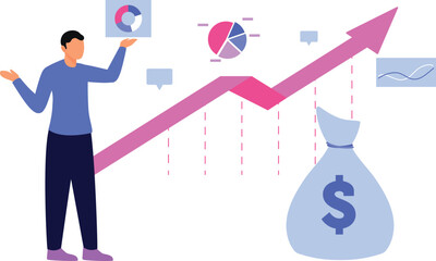 The boy is working on the laptop.