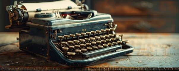 Vintage typewriter with a half-typed letter, 4K hyperrealistic photo