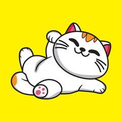 Ilustration funny cat with simple color and various expression, suitable for t-shirt, mascot or sticker