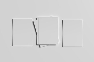 White blank A4 paper mockup template. use for presentation of the design of a flyer, cover or poster. Vector illustration