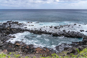 Alluvium Sand and gravel, Kaena Point Trail, Leeward Coast of Oahu, Hawaii geology. 