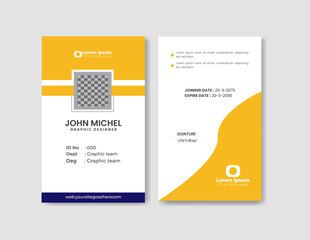 ID Card Template Design. Office Employee Id card vector. modern corporate identity business card template