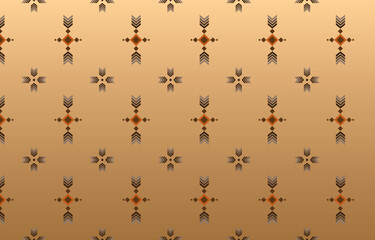 pattern in ethnic concept. There are geometric shapes in this ethnic pattern makes it looks Indian style This ethnic design is suitable for textile industry, fashion industry and also home decorating