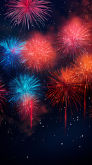 Fototapeta premium Festive colorful fireworks light up the night sky