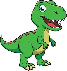 Tyrannosaurus Rex cartoon vector illustration on a white background

