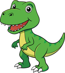 Tyrannosaurus Rex cartoon vector illustration on a white background

