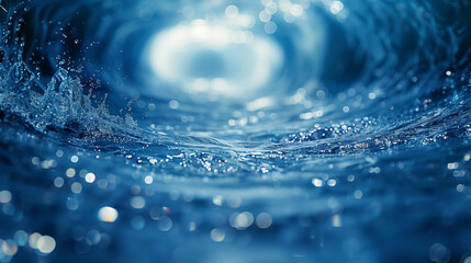 Closeup of a dynamic abstract shape of of water