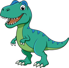Tyrannosaurus Rex cartoon vector illustration on a white background

